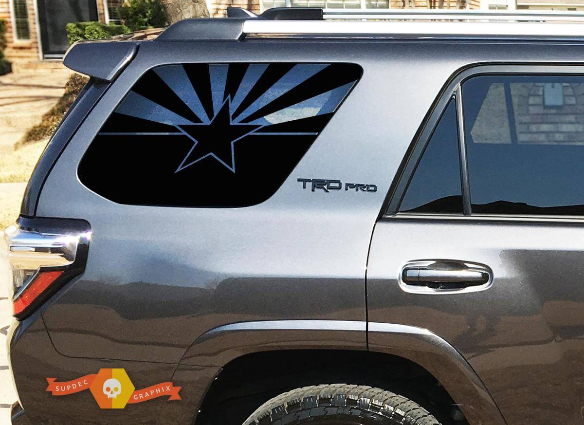 Arizona State Flag Rear Side Window Vinyl Decal Sticker for Toyota 4Runner 2010-2019