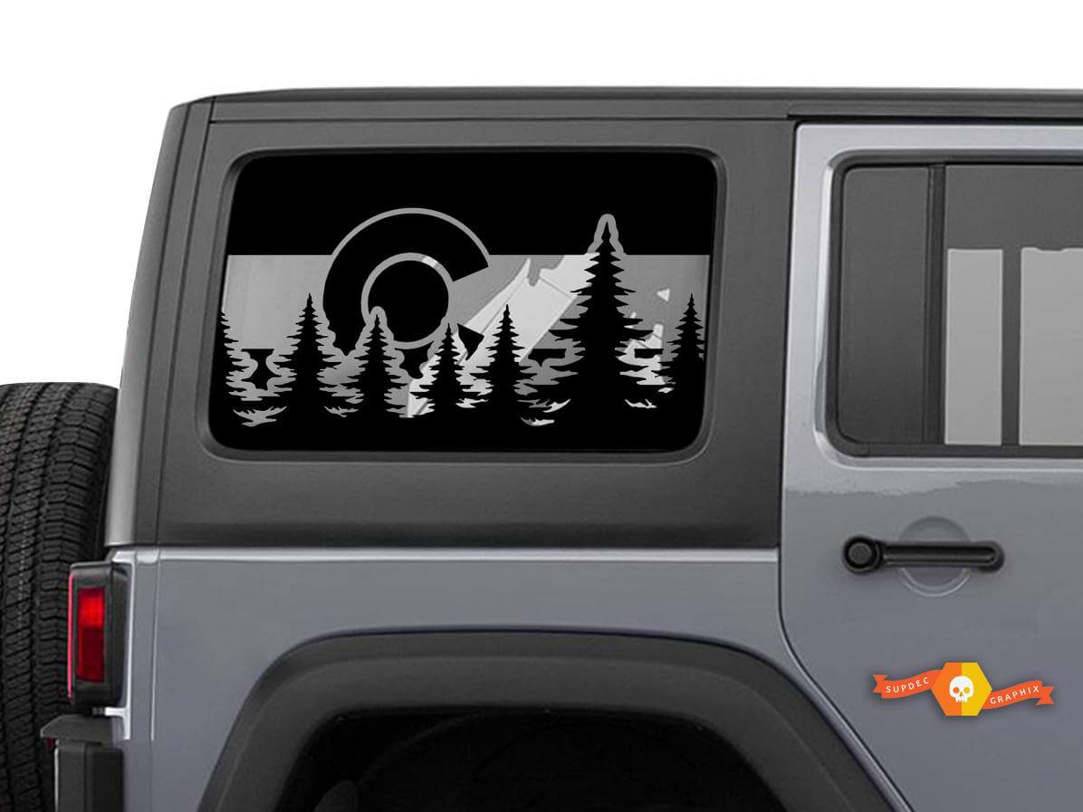 Jeep Wrangler Colorado Flag Windshield  Decal JKU JLU 4Dr 2007-2019 Rubicon Stickers
