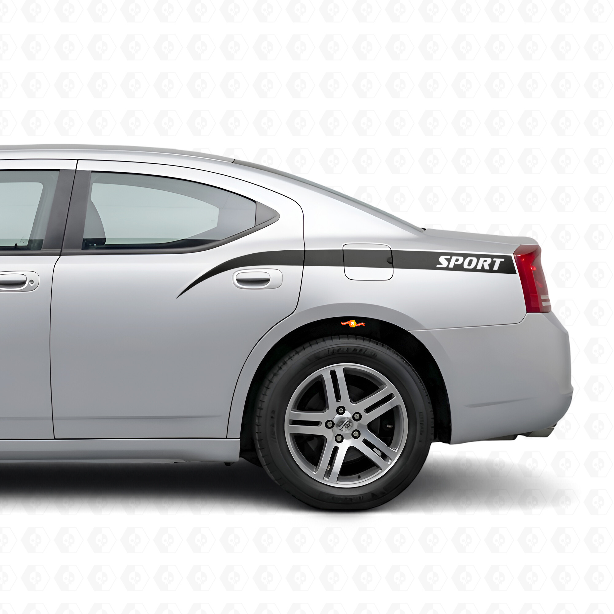 Sport Curved Stripes Bedside Vinyl Decal Sticker for Dodge Charger 2006-2010