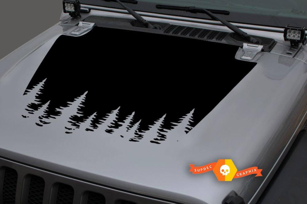 Forest Blackout Bonnet Vinyl Decal Sticker 2 for Jeep Wrangler JL