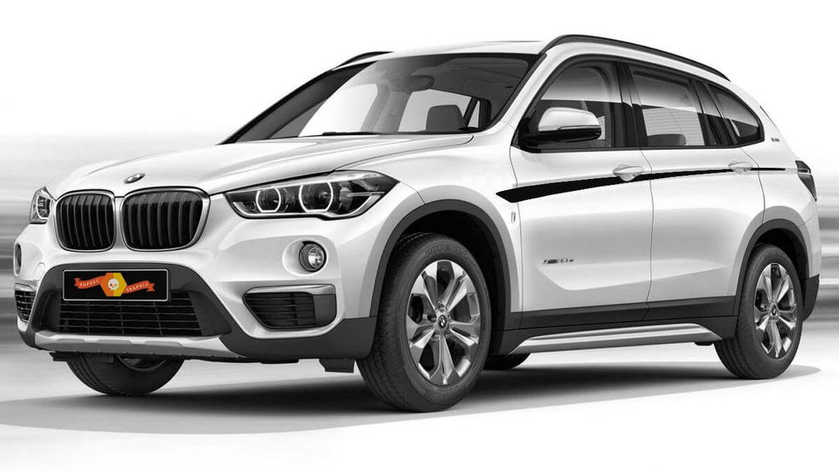 M Performance Style Side Stripes Vinyl Decals Kit for BMW X1 F48