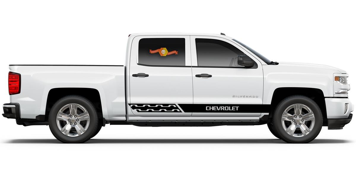 Chevrolet Silverado mk3 side stripes graphics Sticker Decal door panel Sticker Decal black vinyl 1
