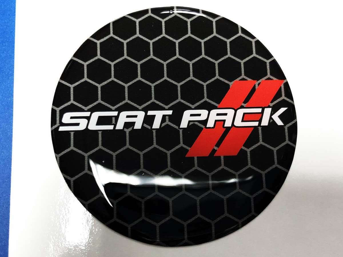 Scat Pack Style Fuel Door Insert Domed Decal for Dodge Challenger