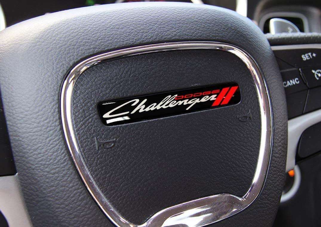 Old Style Steering Wheel Emblem Domed Decal for Dodge Challenger