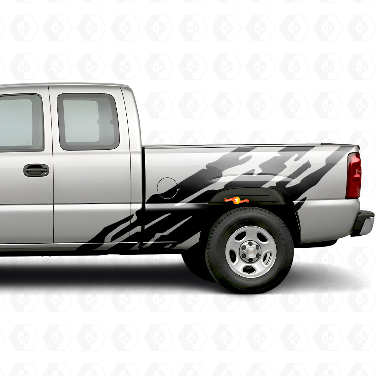 Jagged Bedside Vinyl Stripes for Chevrolet Silverado 1500 GMT800 1999-2007