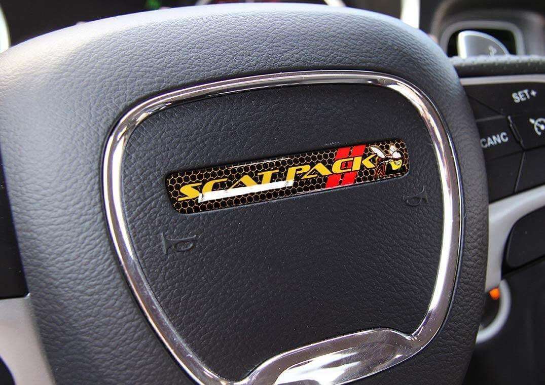 Scat Pack Style Bee Steering Wheel Domed Decal for Dodge Challenger Charger