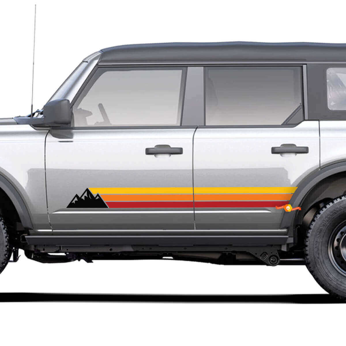 Retro Vintage Heritage Mountains Rocker Panel Decal Side Stripe Sticker For Toyota 4Runner