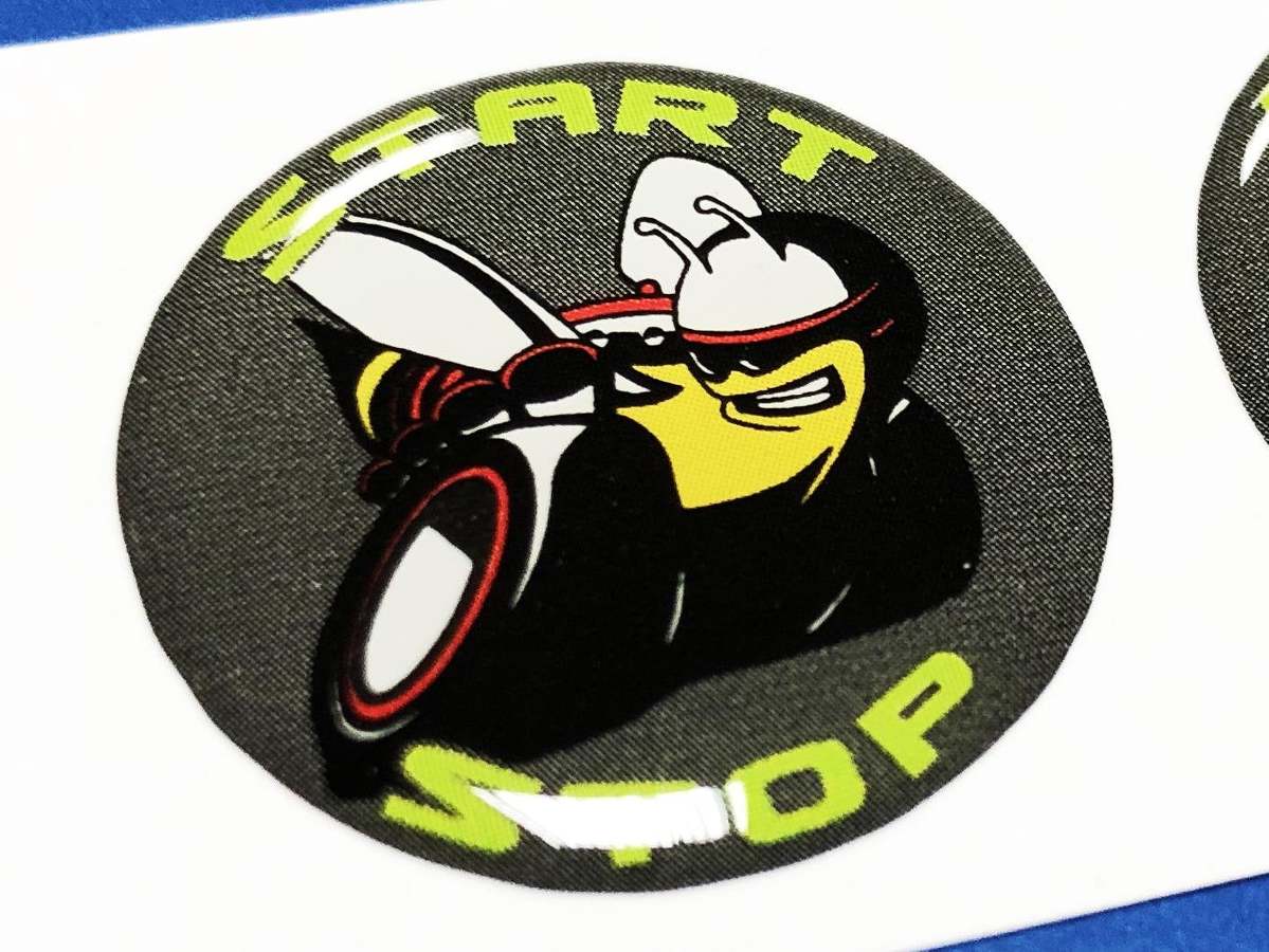Start engine button Start Stop Scat Pack logo Grey Lime emblem domed Stickers Decals Challenger Charger Dodge Scatpack
