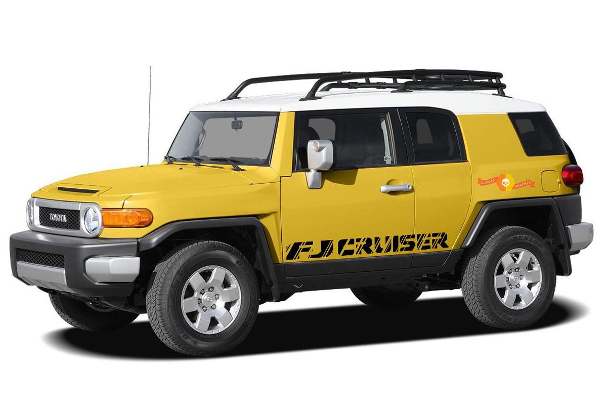Scratched Brand Lettering Side Door Vinyl Decal Sticker for Toyota FJ Cruiser
