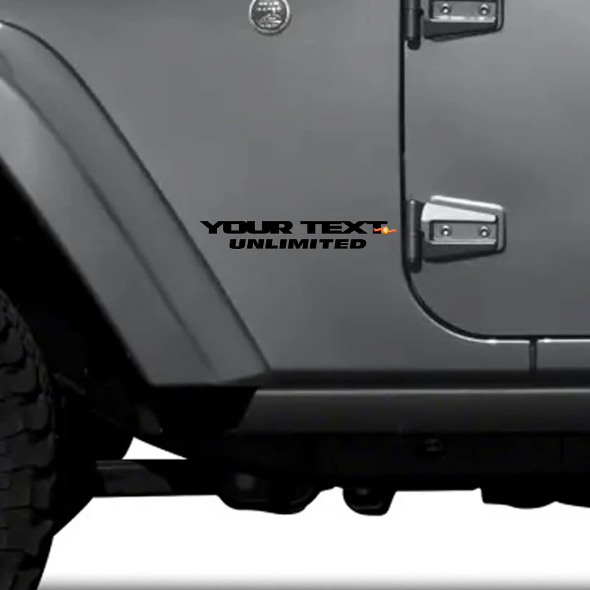 Custom Text Unlimited Side Vinyl Decal Set for Jeep Wrangler
