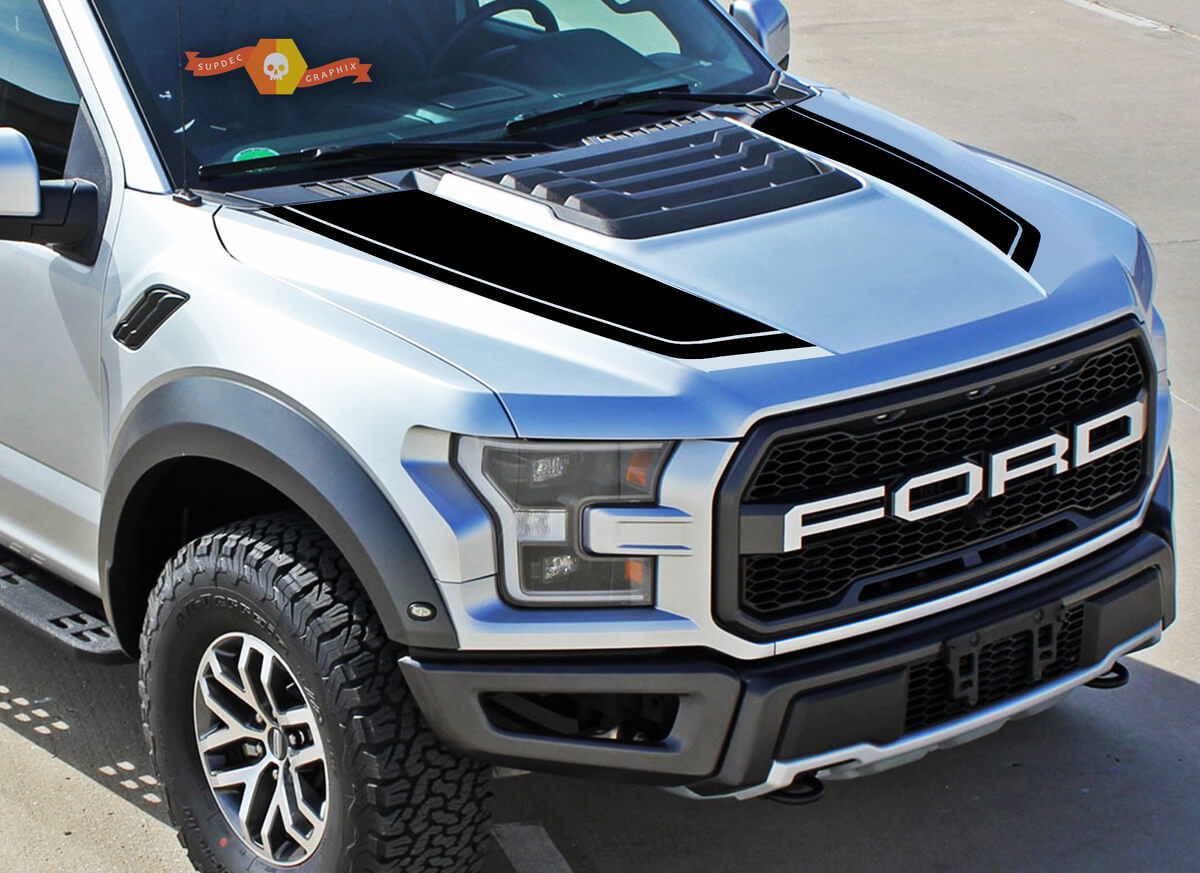 Kit de Autocollants Vinyle Graphiques de Capot 3 pour Ford F150 Raptor 2017-2018