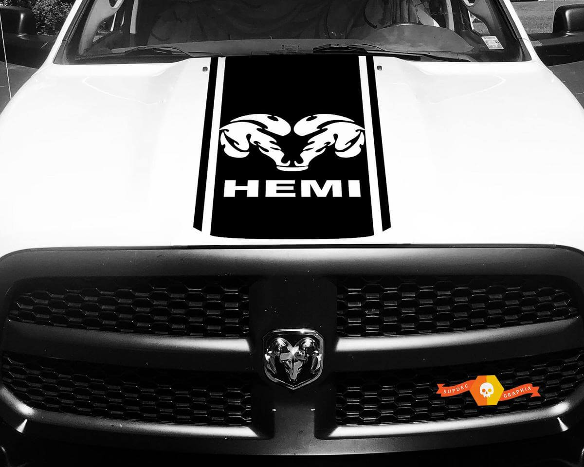 1500 2500 3500 Ram Truck Hemi Vinyl Racing Stripe Hood Decal Sticker #87
