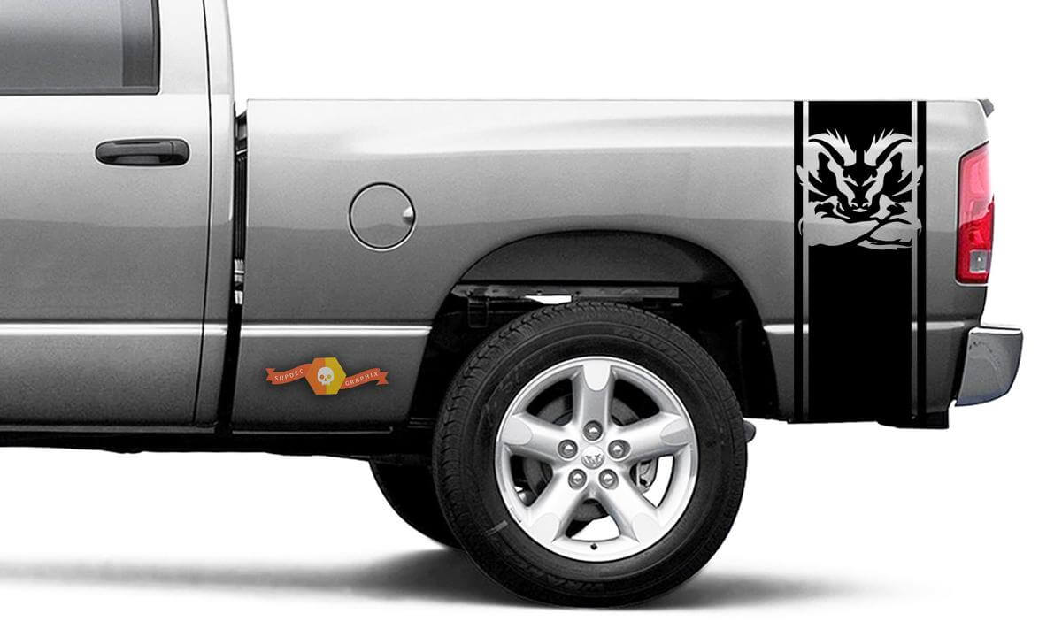 DODGE RAM 1500 2500 VINYL DECAL Stripe Plain Head Turbo Decal Sticker #106

