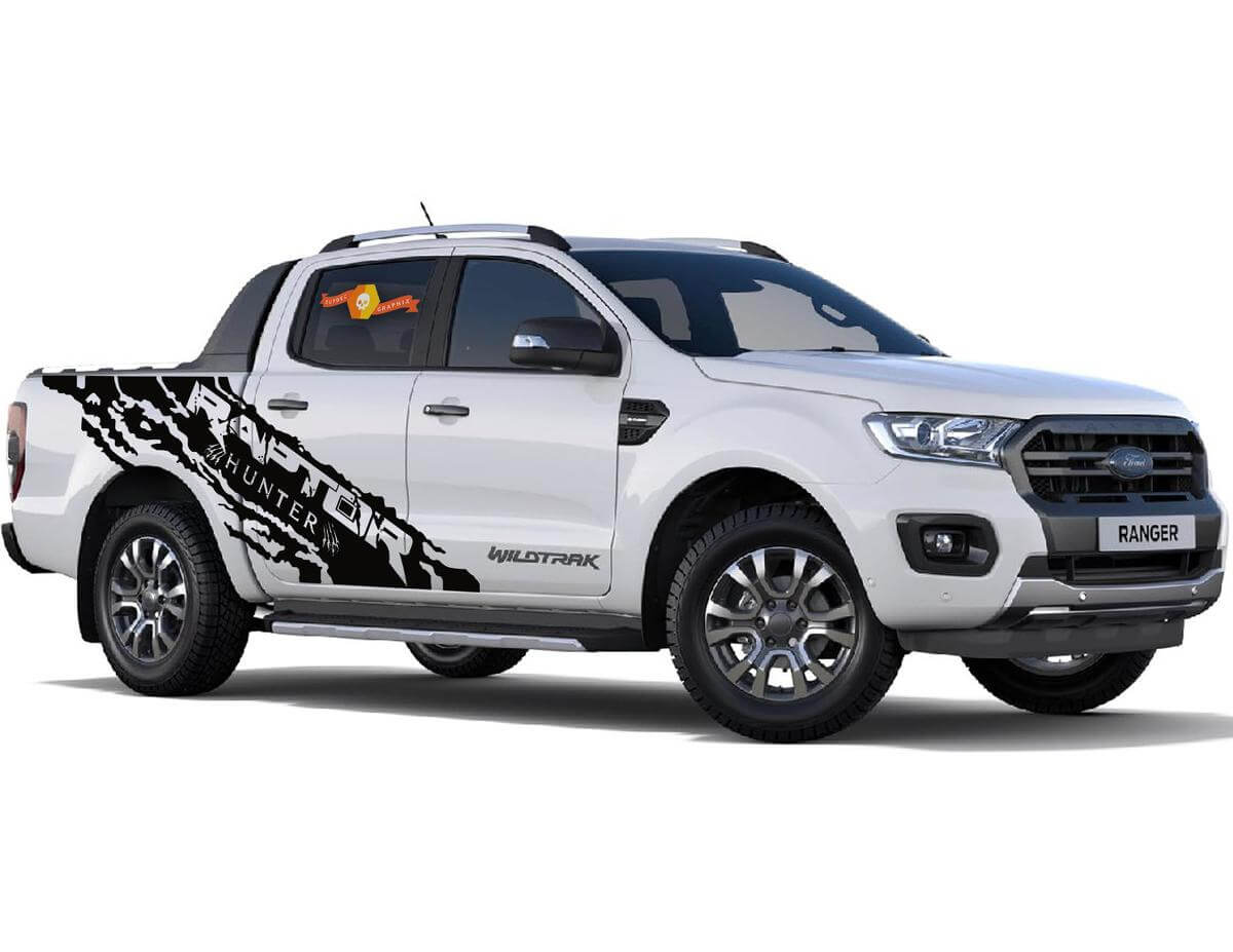 2X Hunter large side Vinyl Decals for Ford Ranger Raptor

