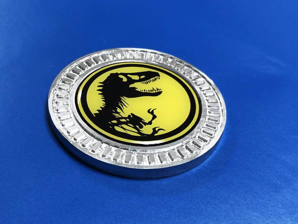 Jurassic Park Metal Aluminum Bedside Emblem Vinyl Decal for Jeep Wrangler 