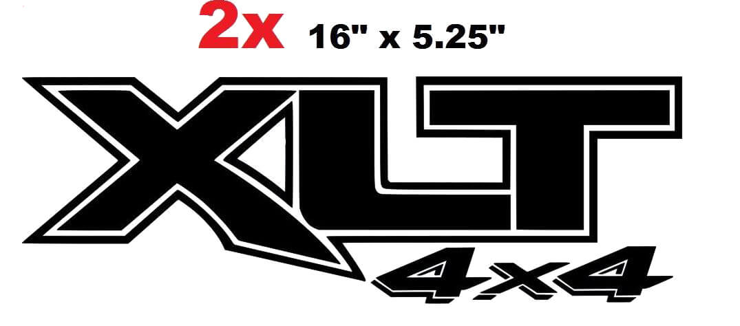 Set of 2: 2018 Ford F-150 F-250 XLT 4X4 vinyl decal sticker pickup truck bedside - 3
