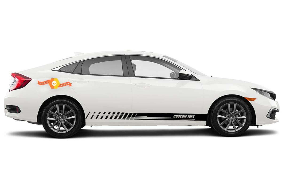 Racing Rocker Panel Stripes Vinyl Decals for Honda Civic EX