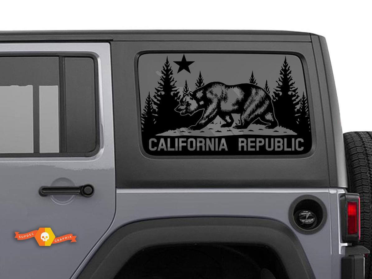 Jeep Wrangler Rubicon Hardtop California Republic Bear Windshield Sticker Decal JKU JLU 2007-2019 or Tacoma 4Runner Tundra Suba Charger Challenger - 36
