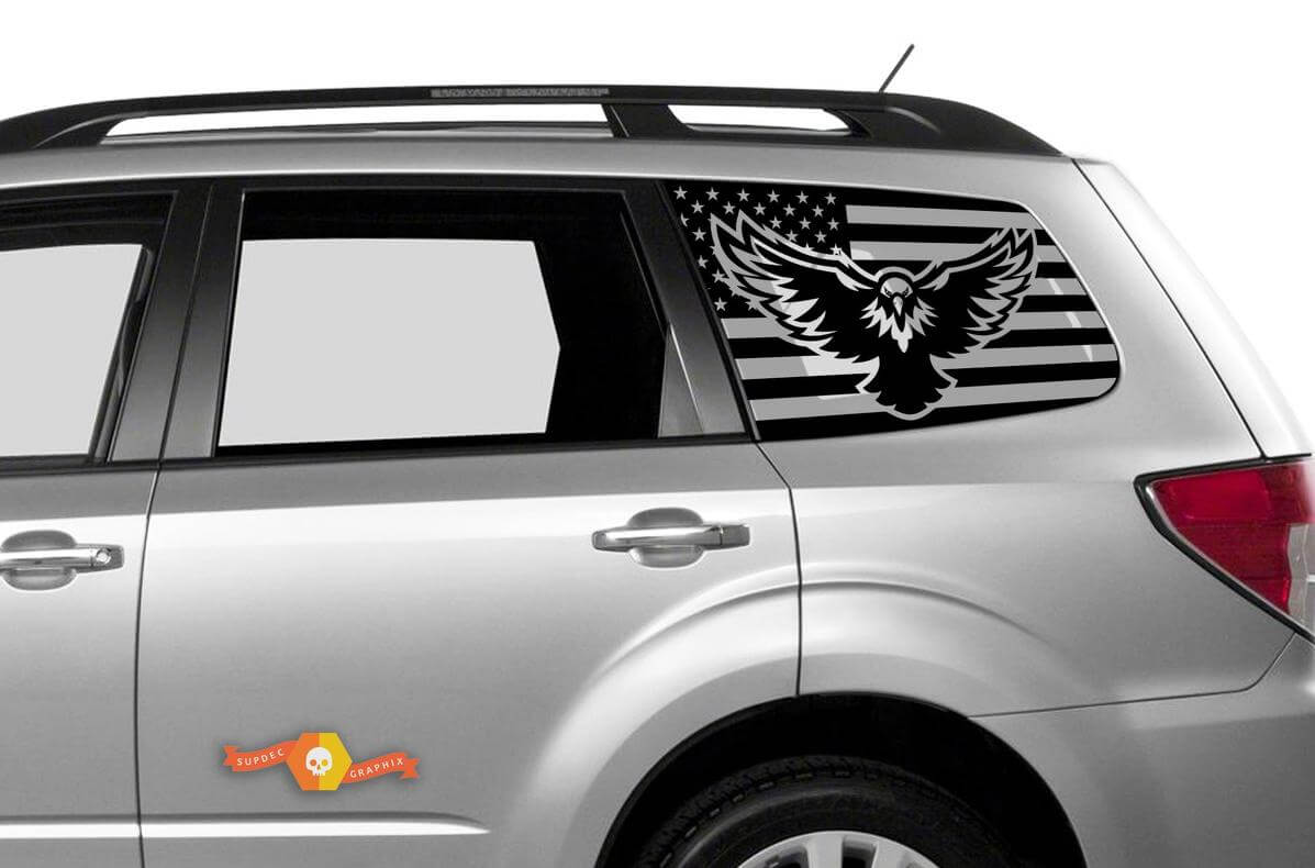 USA Flag Eagle Decal for Suba Forester Rear Window | Patriotic Design
