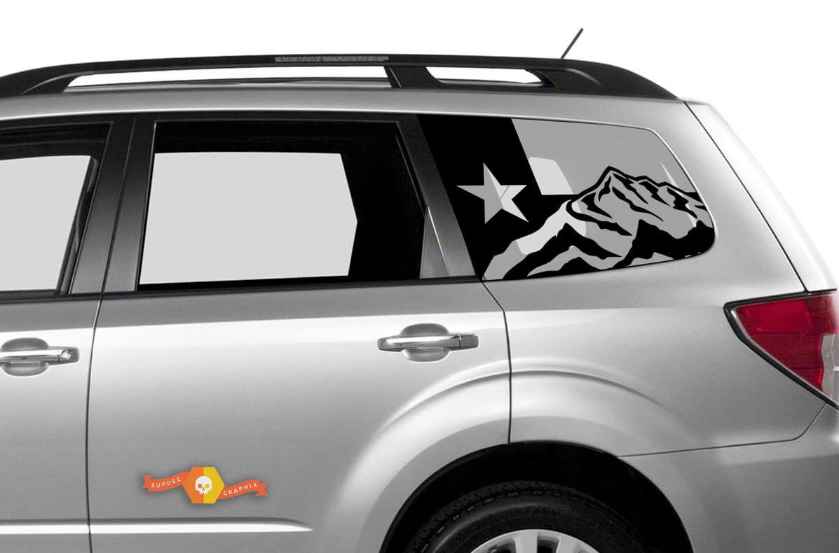 Texas Flag Mountains Side Window Decal for Suba Ascent Forester
