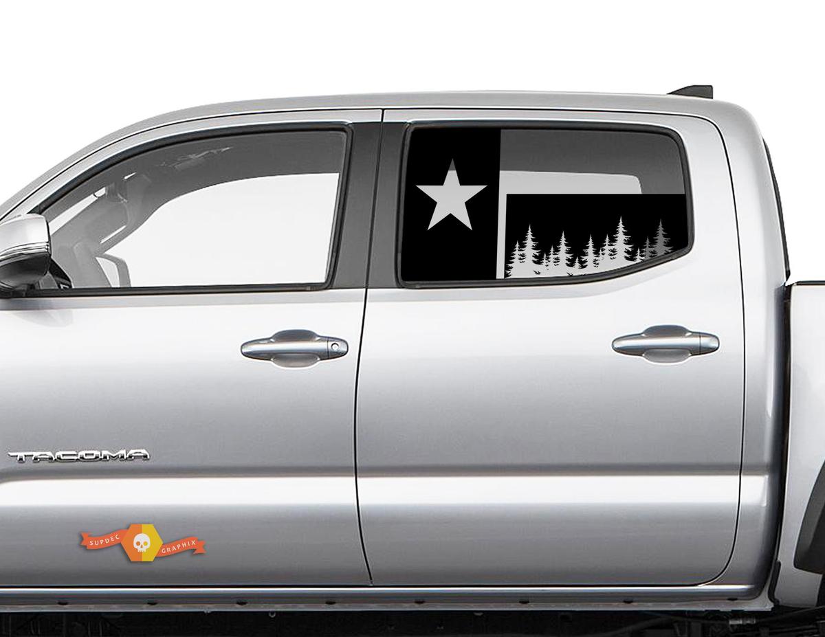 Texas Flag Forest Landscape Side Window Vinyl Decal Sticker for Toyota Tacoma