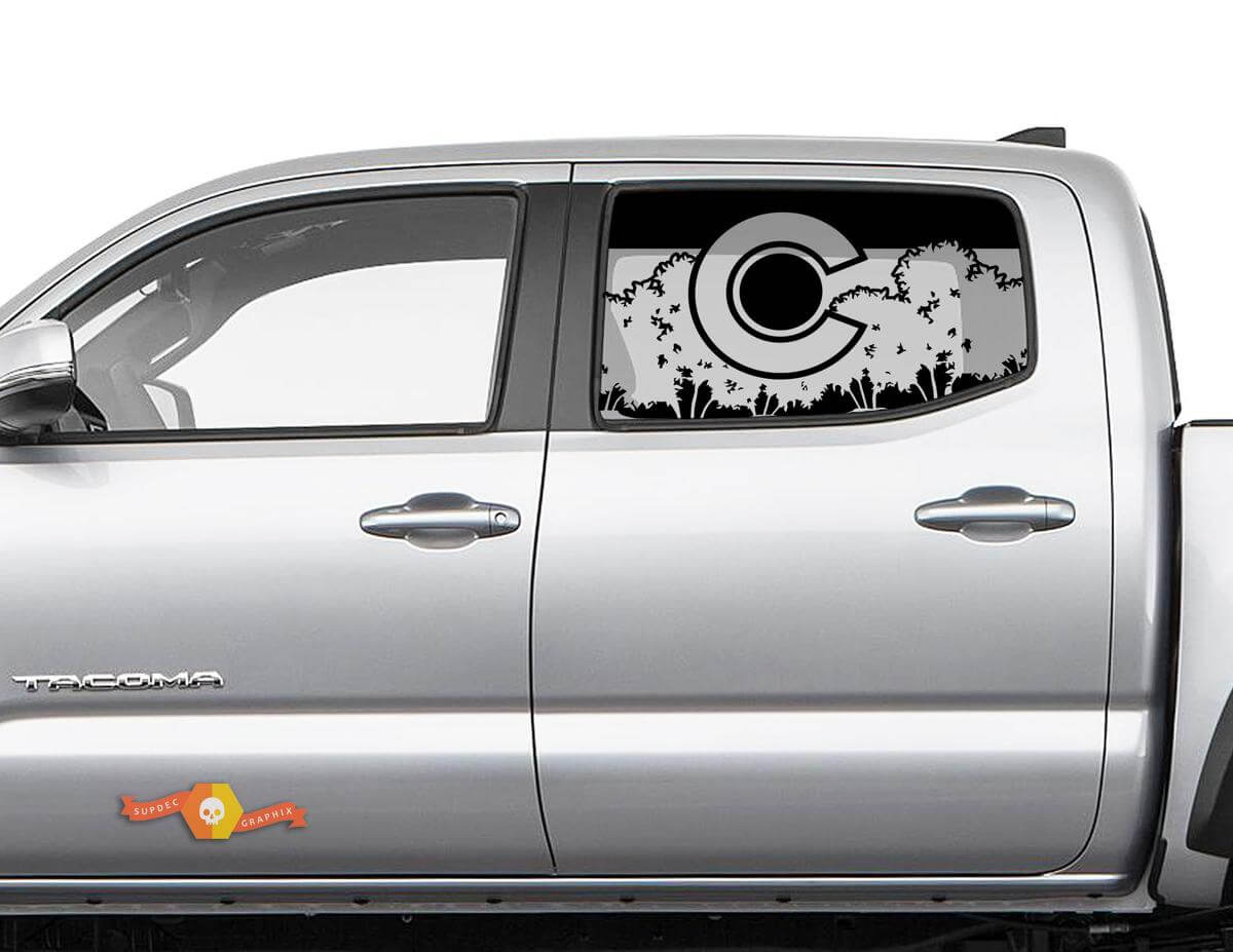 Colorado Flag Forest Mountains for Side Window Toyota Tacoma 4Runner Tundra Decal
