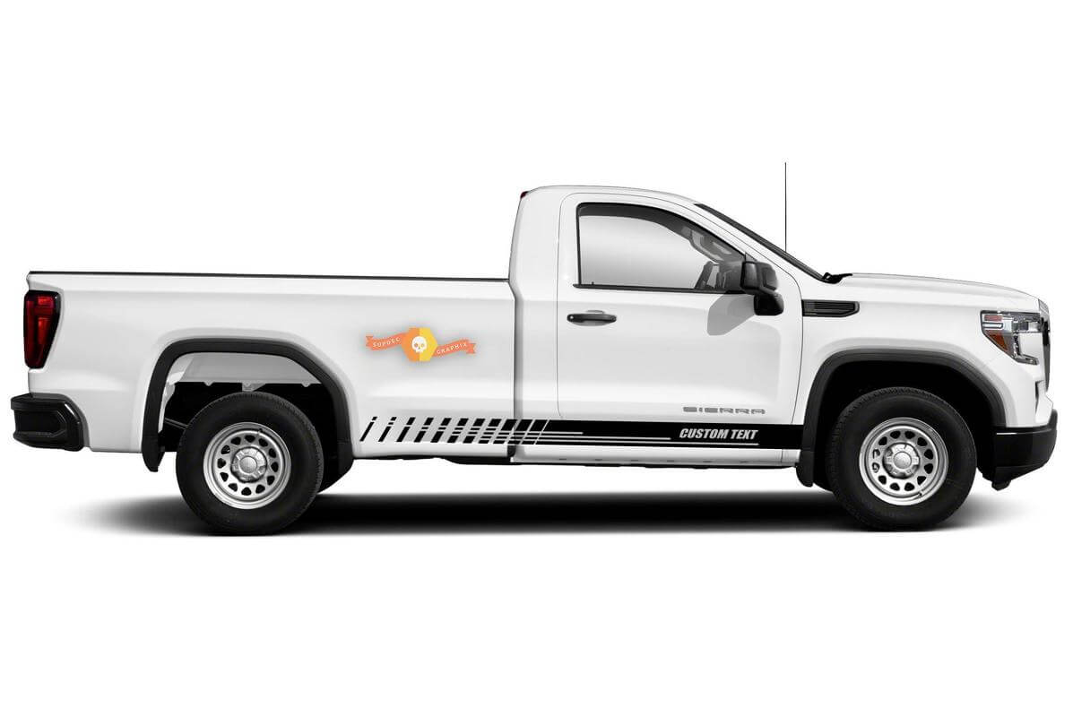 Racing rocker panel stripes vinyl decals stickers for GMC Sierra 1500
