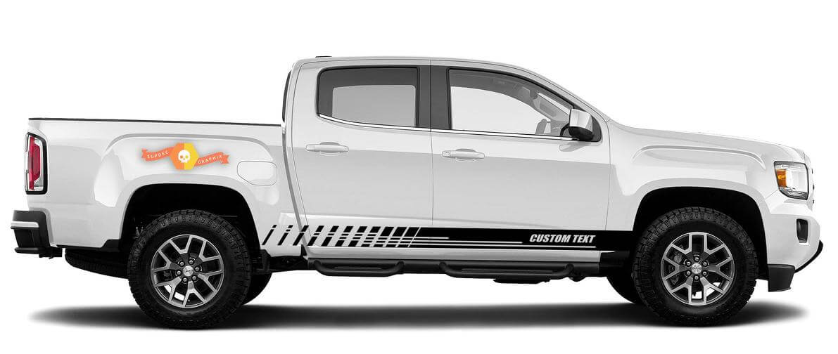 Racing rocker panel stripes vinyl decals stickers for GMC Canyon
