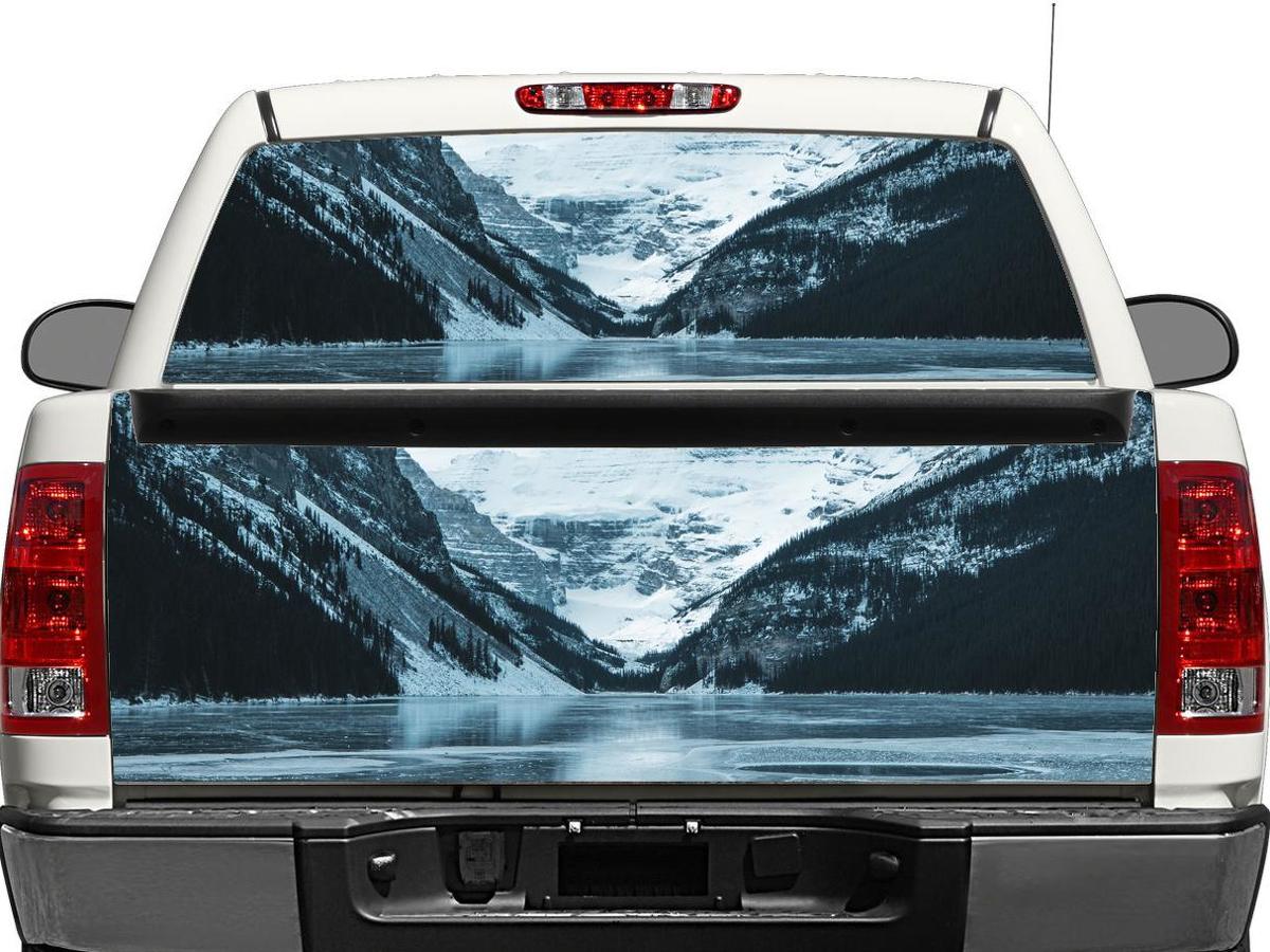 Snow Mountains Landscape Rear Window or Tailgate Vinyl Decal for Pick-up Trucks SUVs
