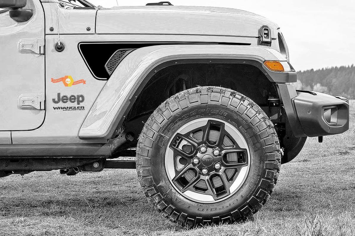 Gravity Boundary Line Style Extended Fender Vent Vinyl decal sticker for Jeep Gladiator JL JLU
