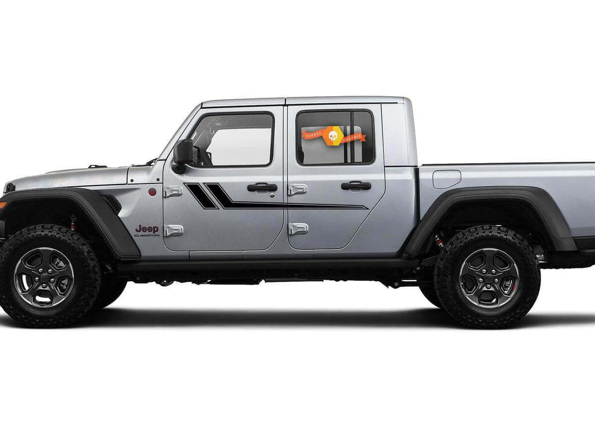 Dual Outline Door Stripe Vinyl Decal Kit for Jeep Gladiator & Wrangler