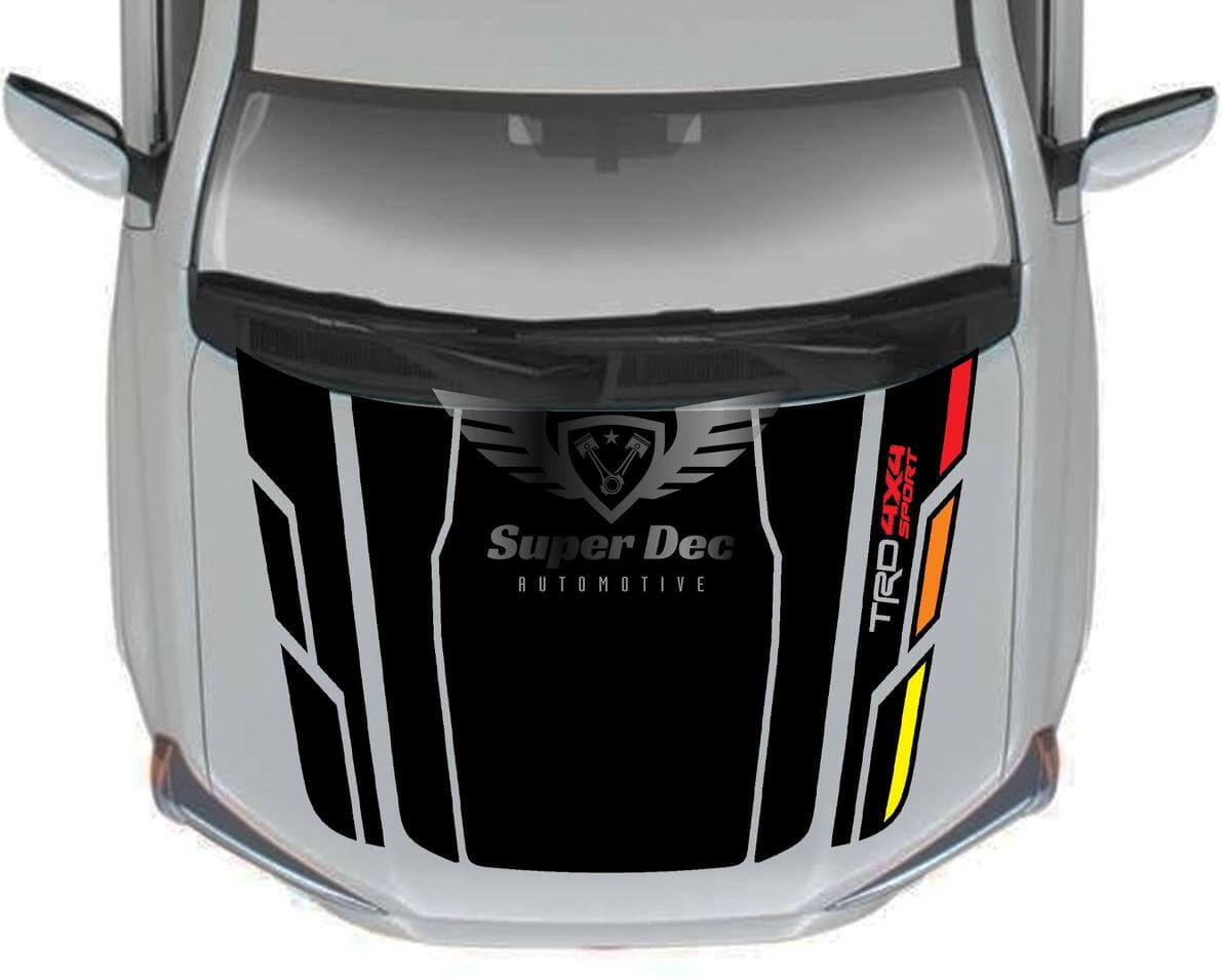 Vintage TRD-Style 4x4 Hood Vinyl Decal for Toyota 4Runner 5th Gen No Scoop