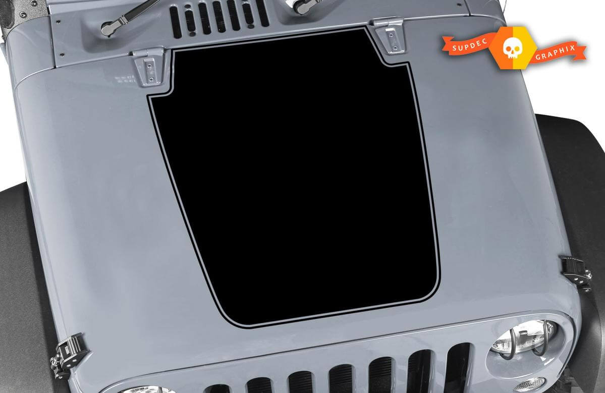 Jeep Decal Hood With Trim Vinyl Any Colors Sticker JK LJ TJ 2007-2018
