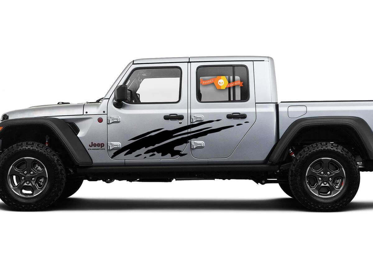 Splash Dirt Side Door Vinyl Decal Sticker Graphics Kit 4 for Jeep Gladiator JT