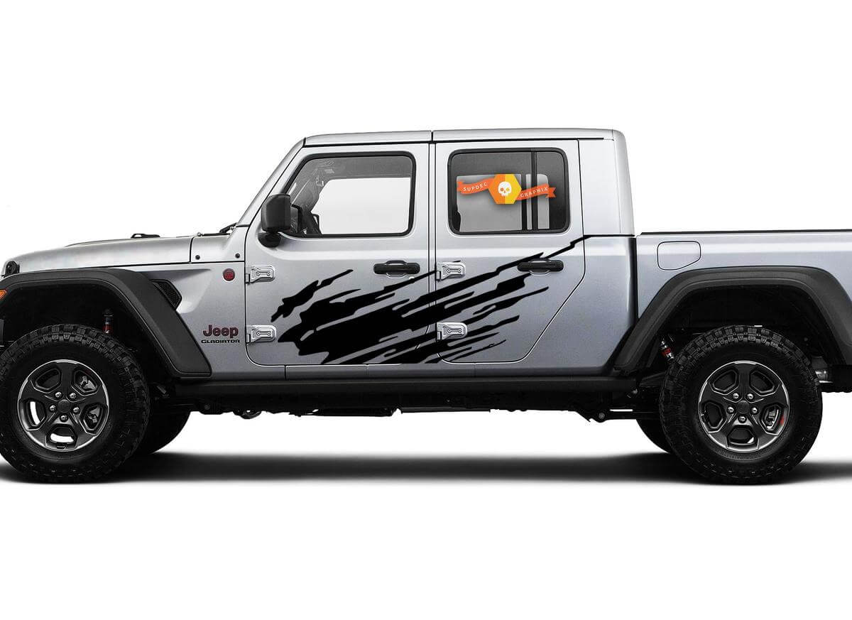 Jeep Gladiator Side Extra Large Side Splash unique Big Two Style Vinyl decal sticker Graphics kit for JT 2018-2021
