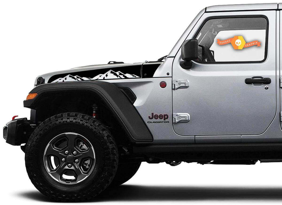 Mountain Hood Stripes Vinyl Decal Pair for Jeep Wrangler & Gladiator 