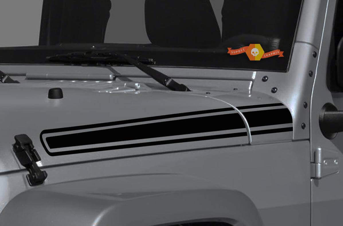 Ramp Hood Side Stripe Vinyl Decal Set for Jeep Wrangler & Gladiator