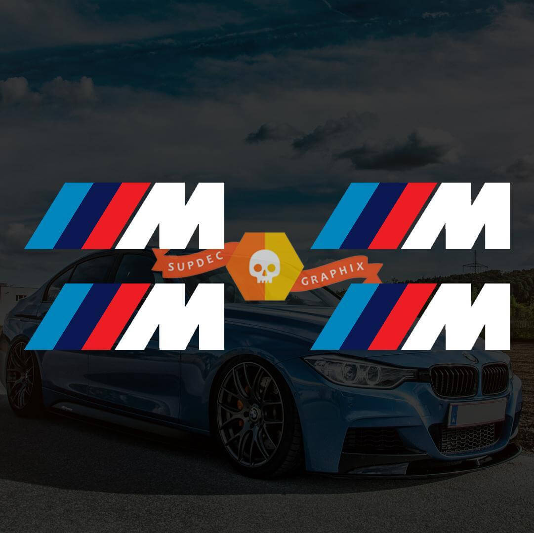 M Style Brake Caliper Vinyl Decals Set for BMW Cars