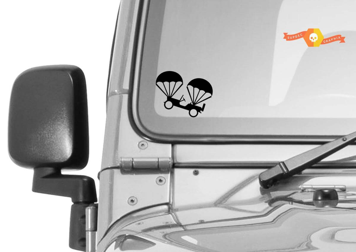 Willys Air Drop Windscreen Easter Egg Decal for Jeep Wrangler