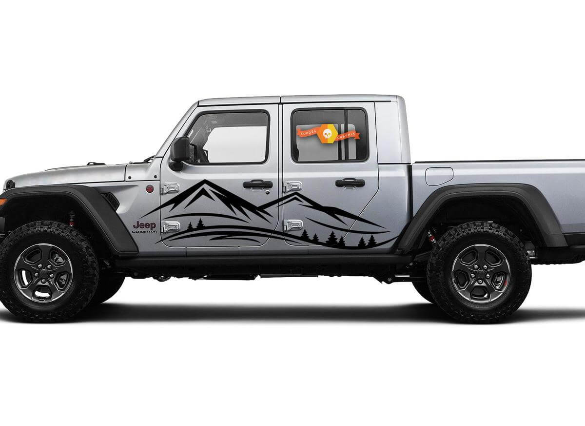 Jeep Gladiator JT Extra Large Mountain Range Vinyl Graphics

