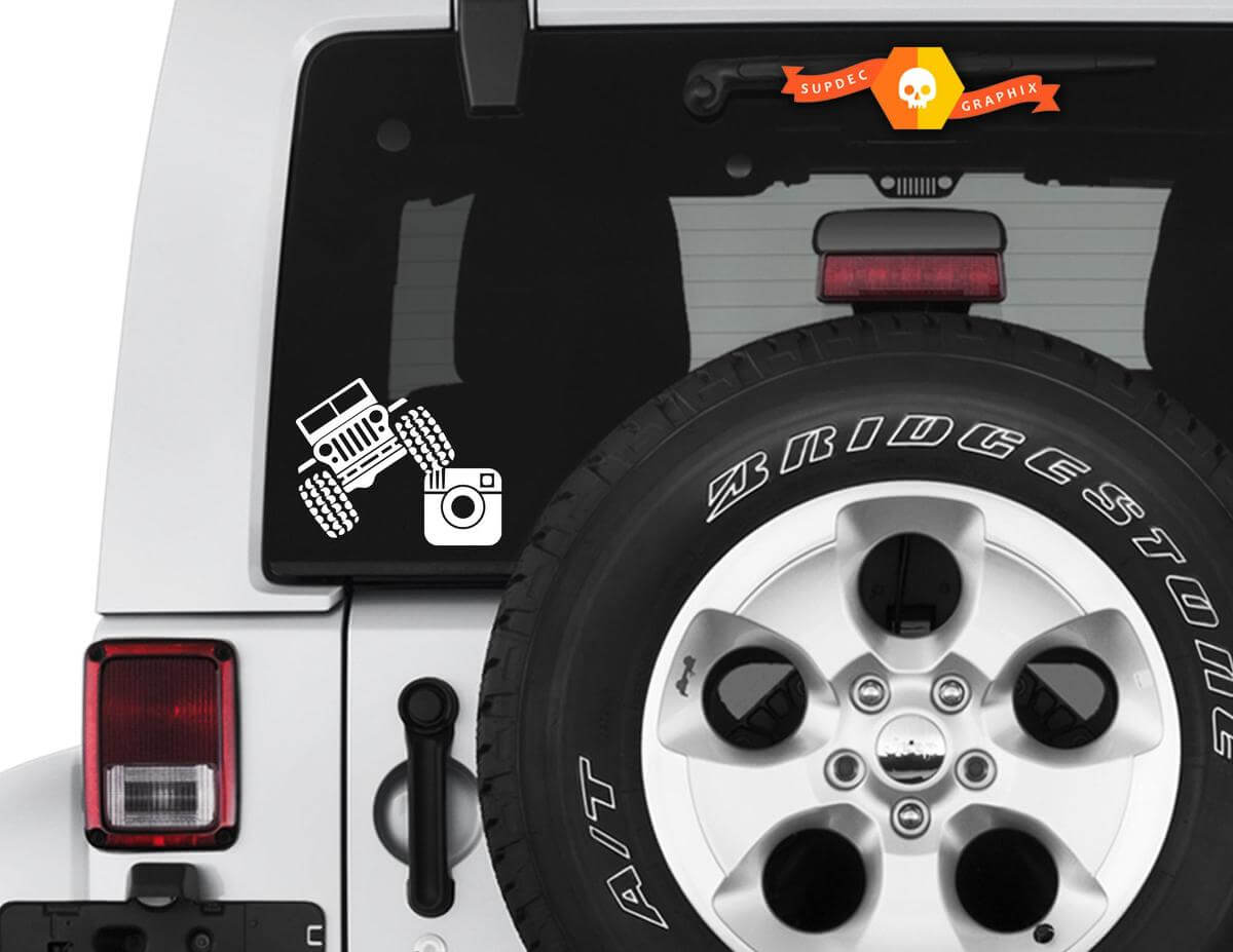 Custom Instagram Handle Rear Window Vinyl Decal for Jeep Wrangler