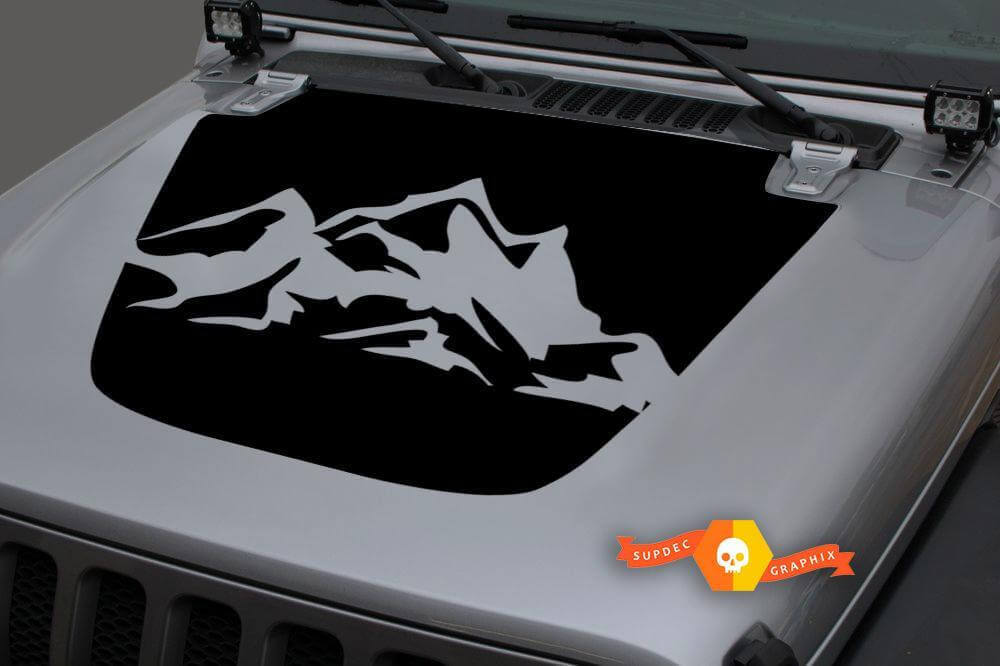 Mountain Bonnet Vinyl Decal Sticker Graphics for Jeep Gladiator JT Wrangler JL JLU