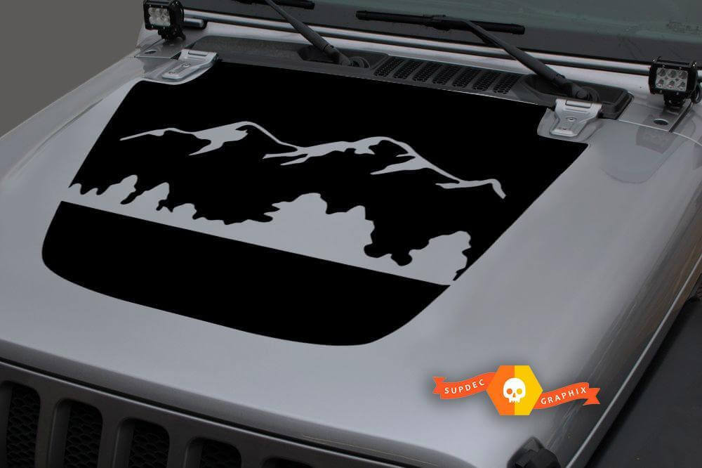 Mountain Forest Hood Vinyl Decal for Jeep Gladiator JT Wrangler JL JLU 