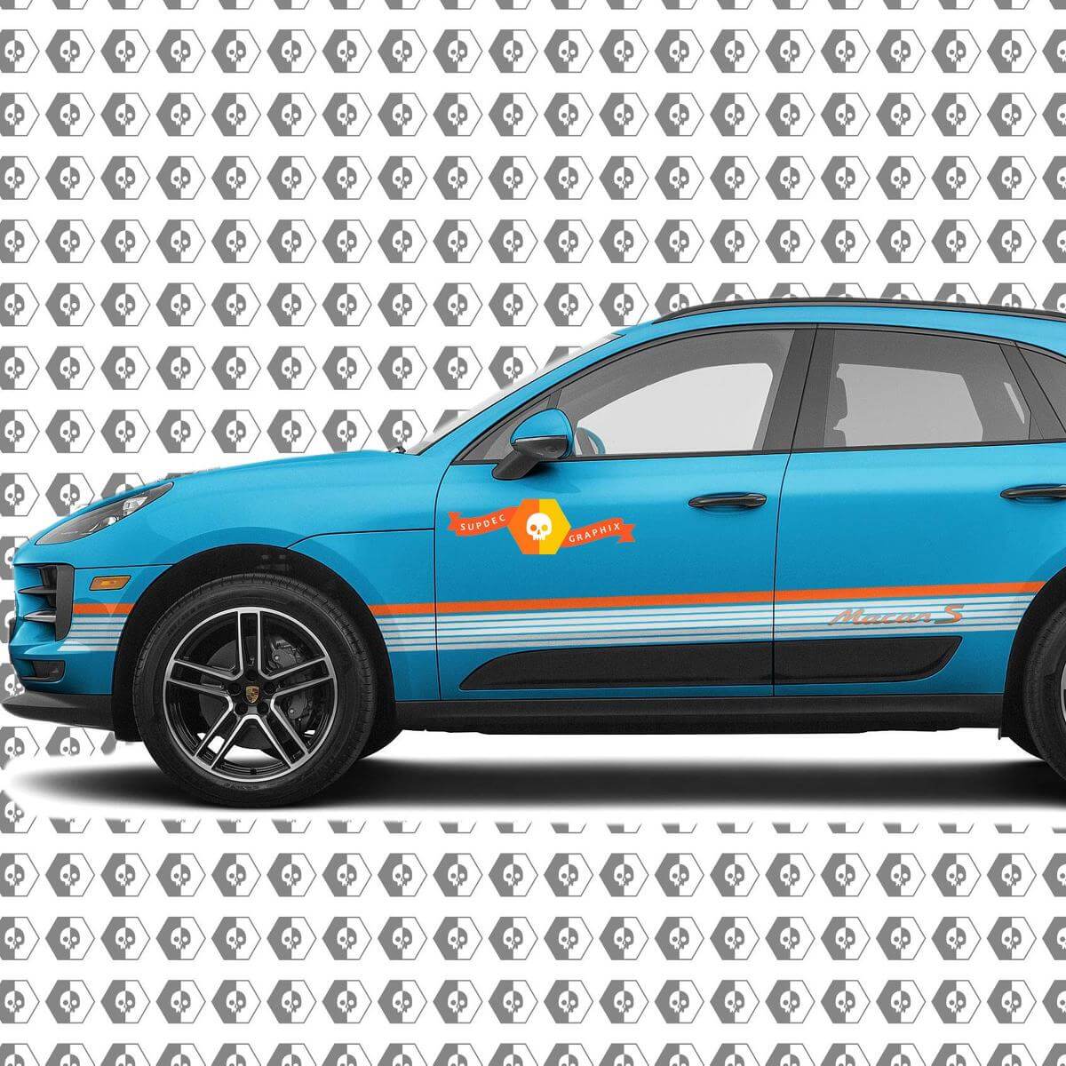 Porsche Macan Macan GTS Macan Turbo Side Stripes Decal Sticker 2014–present 9157