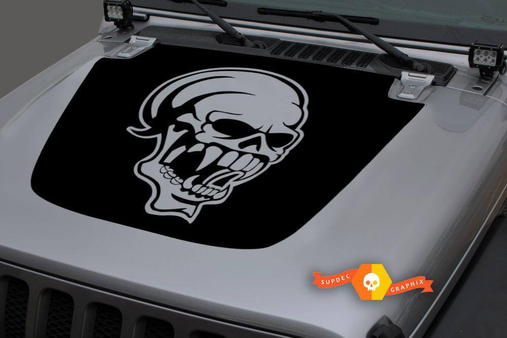Vampire Skull Blackout Hood Vinyl Decal for Jeep Wrangler and Gladiator 