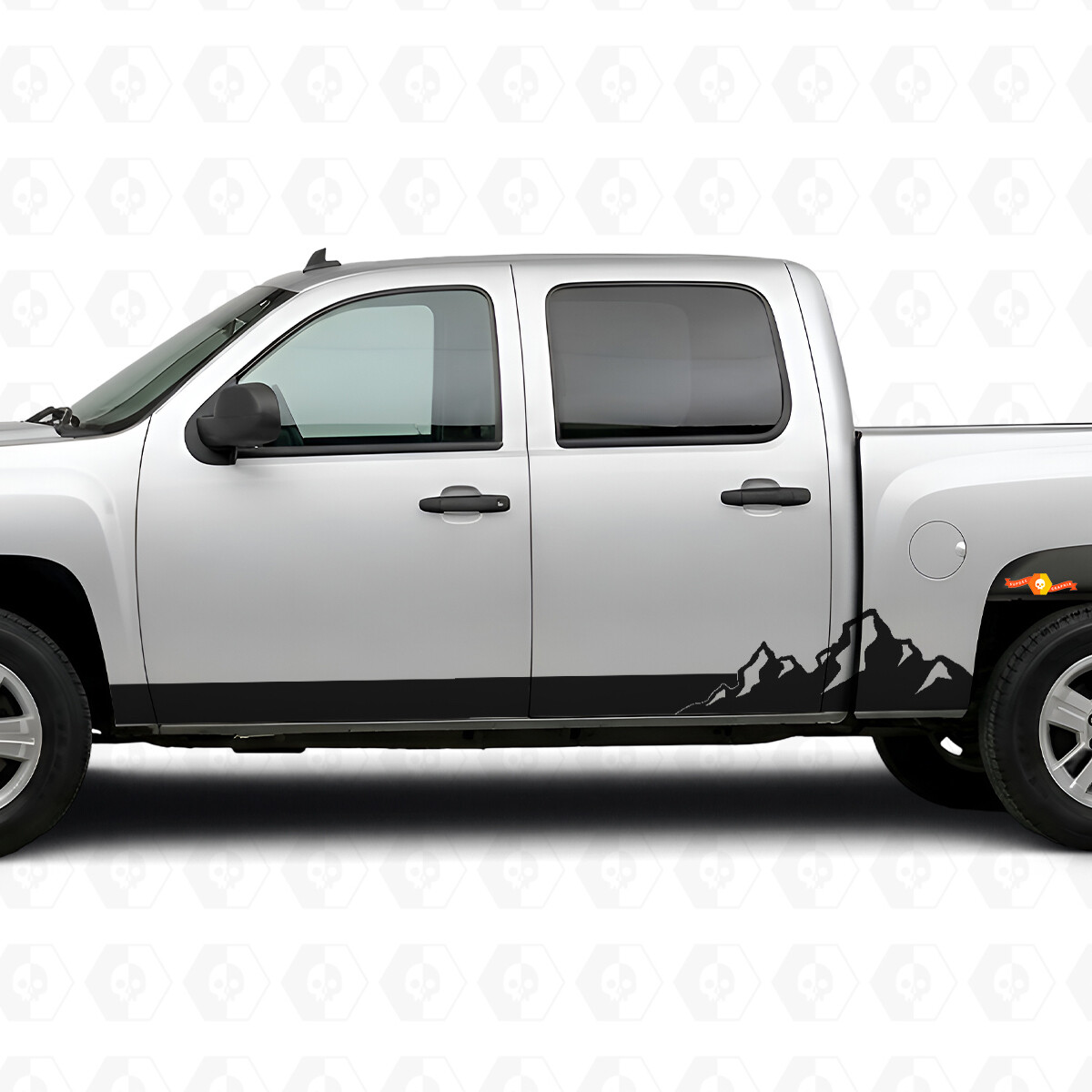 Mountain Range Door & Rocker Panel Vinyl Stripes for Chevrolet Silverado 1500 GMT900 2007-2013