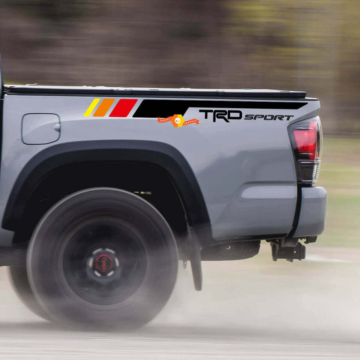 TRD Sport Retro Stripes Bedside Vinyl Decal Sticker for Toyota Tacoma 2005-2020