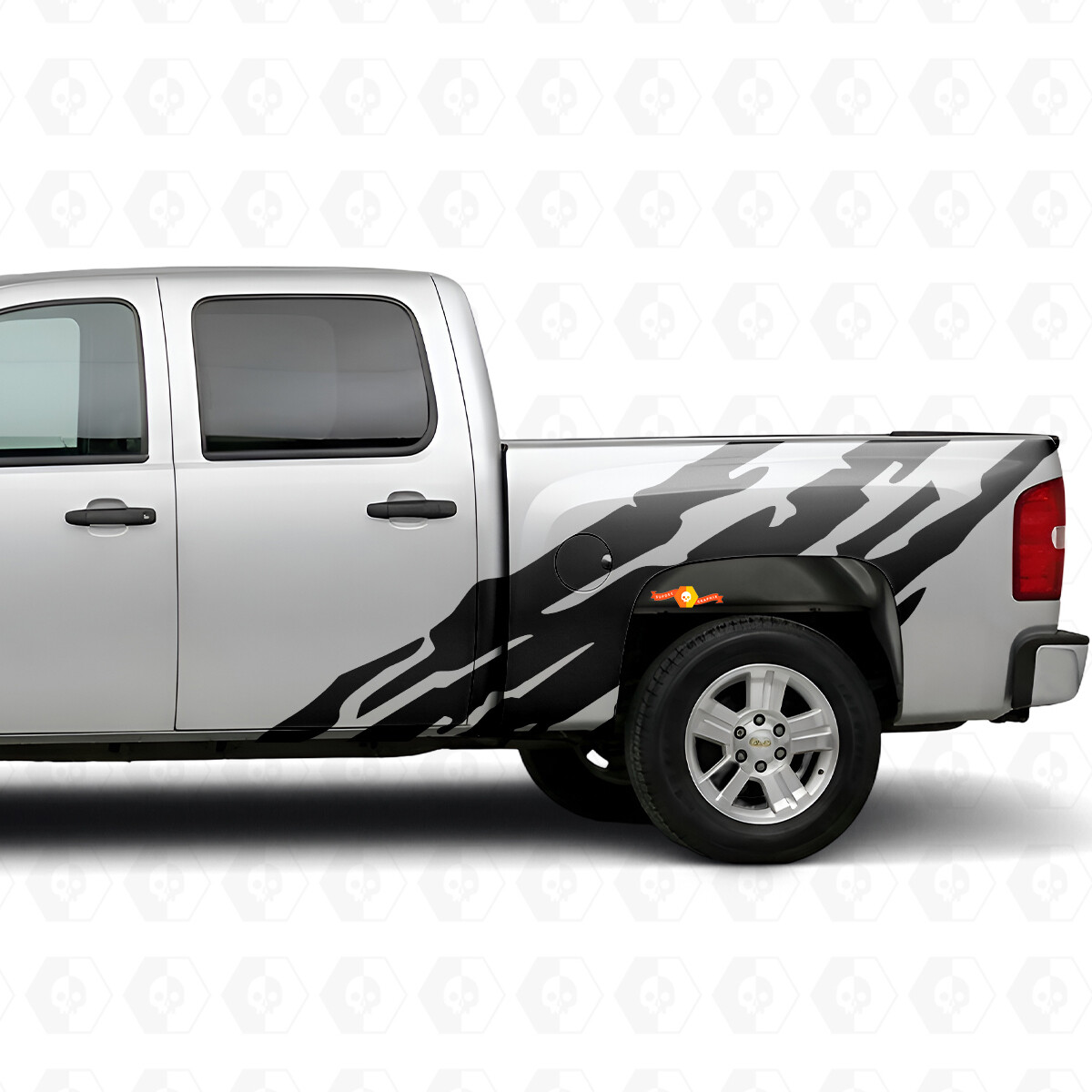 Jagged Bedside Vinyl Stripes for Chevrolet Silverado 1500 GMT900 2007-2013