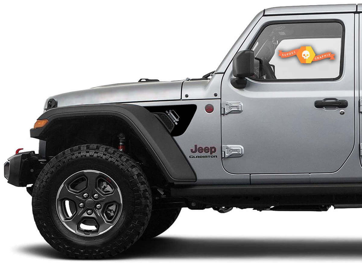 Jeep Grille Style Fender Vent Decal Set for Jeep Wrangler & Gladiator 
