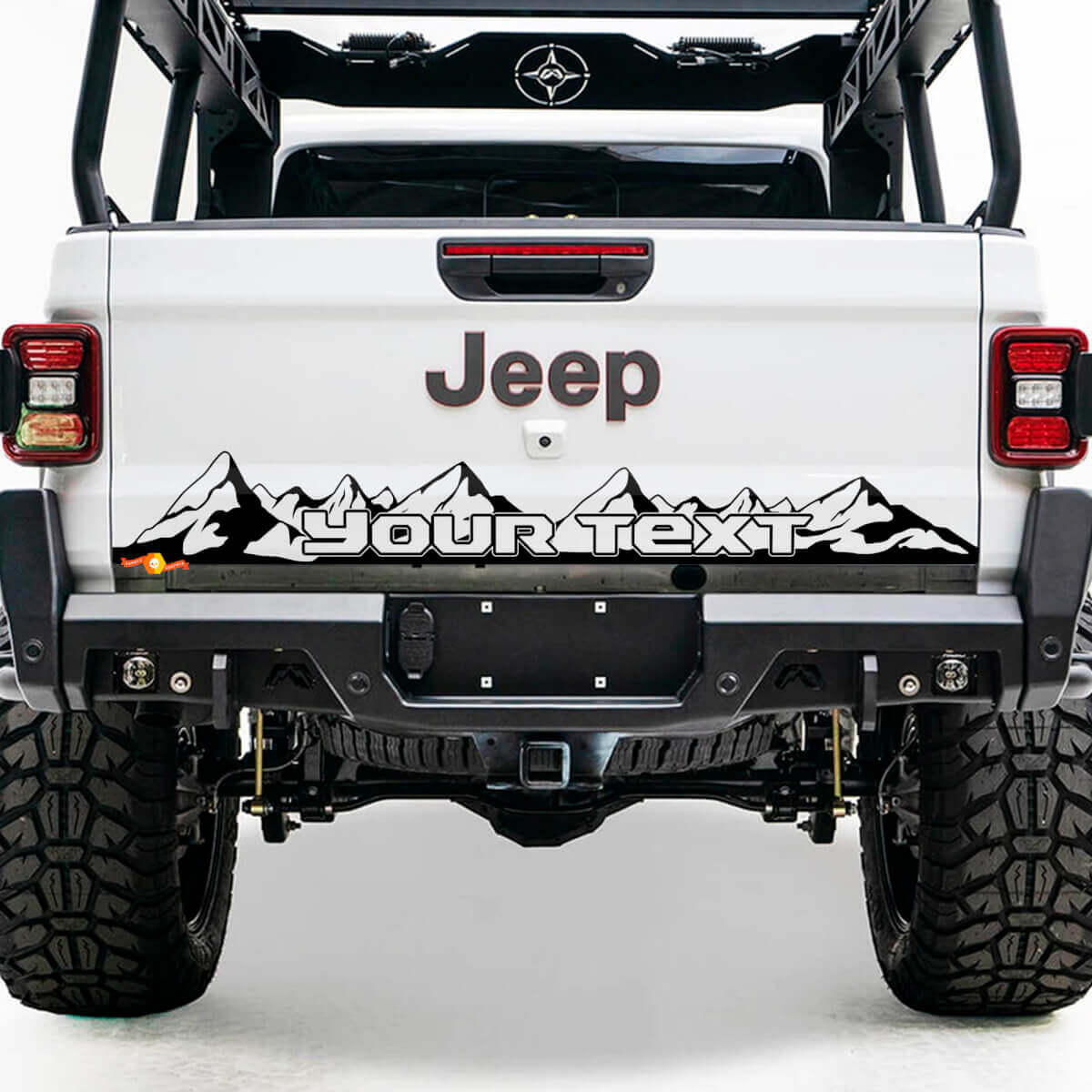 Custom Text Mountain Style Tailgate Vinyl Decal for Jeep Gladiator JT